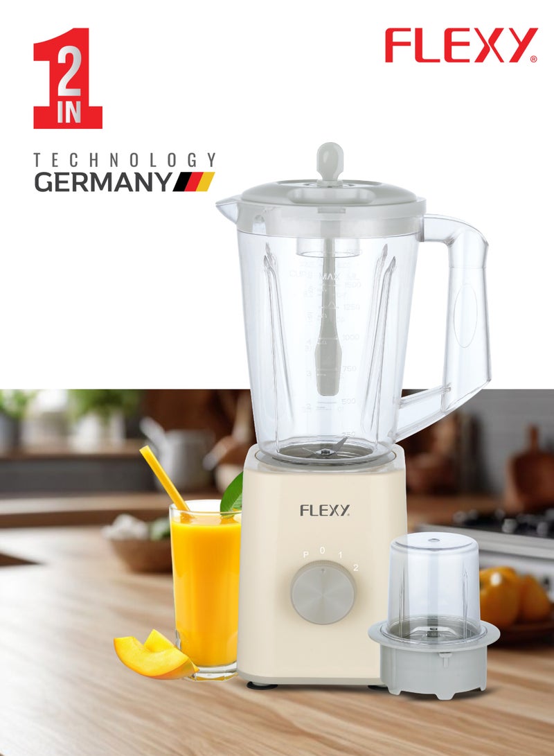 فليكسي مطحنة وخلاط فليكسي 650 وات 2 في 1 مع برطمان كبير 1750 مل ومطحنة طحن 50 جرام لمزج سلس وطحن فعال واستخدام يومي للمطبخ - Image 3